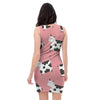 Pink Cow Pattern Print Bodycon Dress-grizzshop