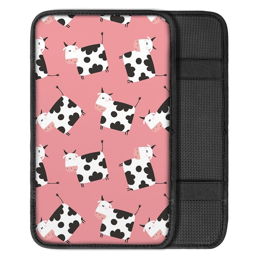 Pink Cow Pattern Print Car Console Cover-grizzshop