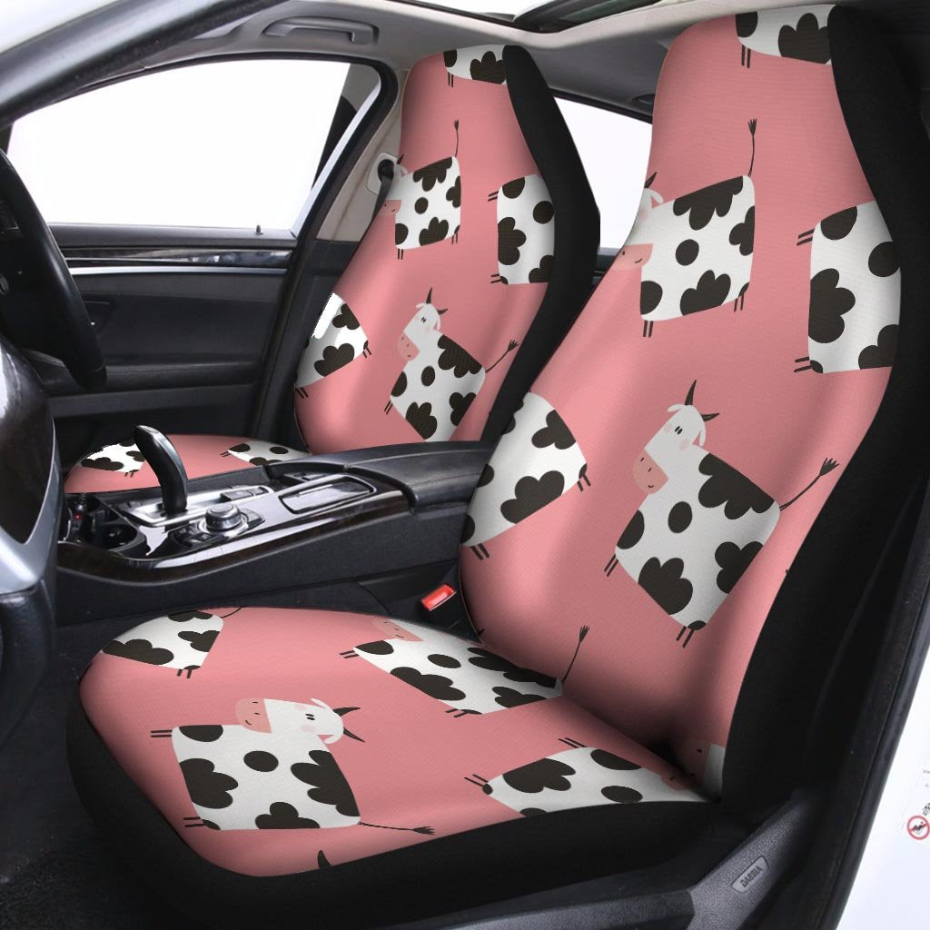 Pink Cow Pattern Print Car Seat Covers-grizzshop