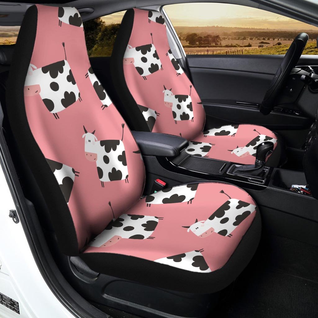 Pink Cow Pattern Print Car Seat Covers-grizzshop