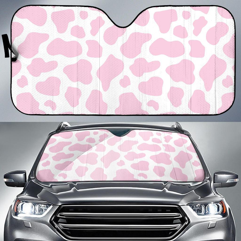 Pink Cow Pattern Print Car Sun Shade-grizzshop