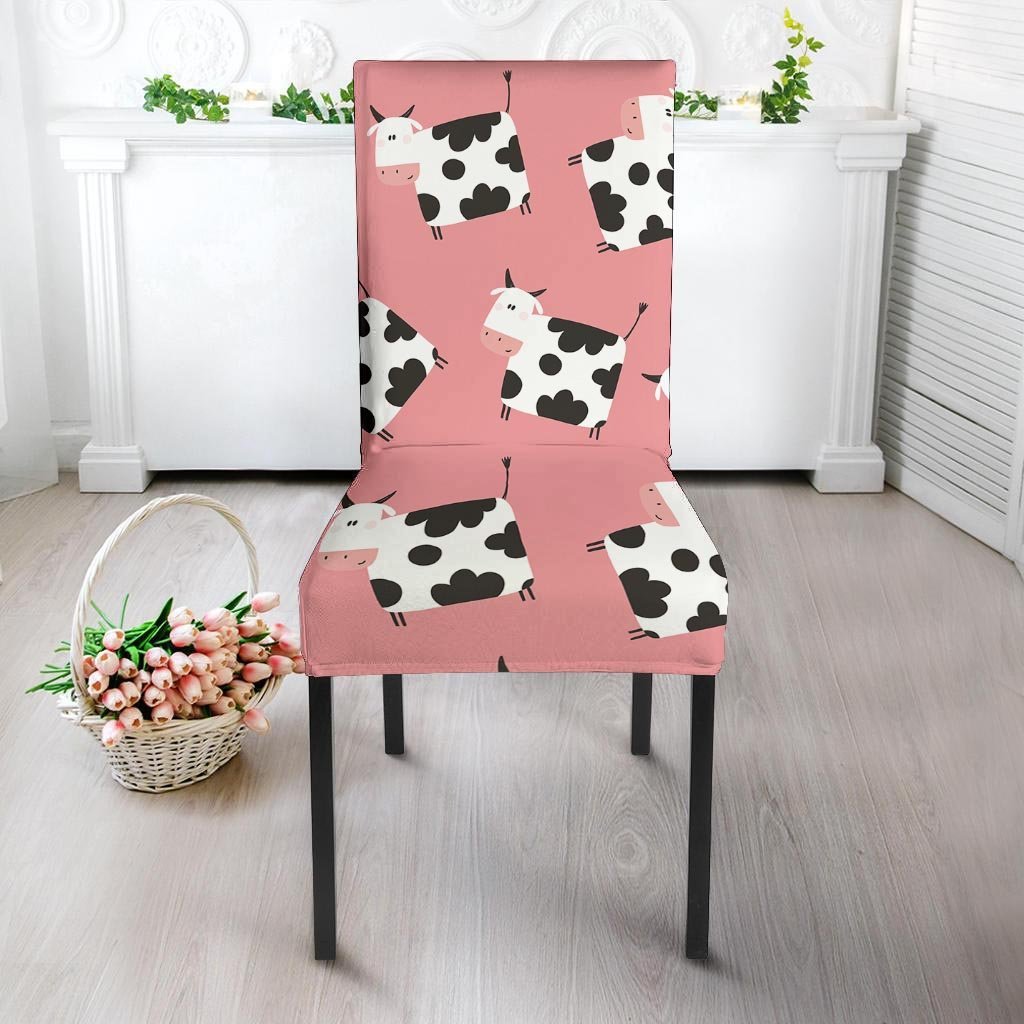 Pink Cow Pattern Print Chair Cover-grizzshop