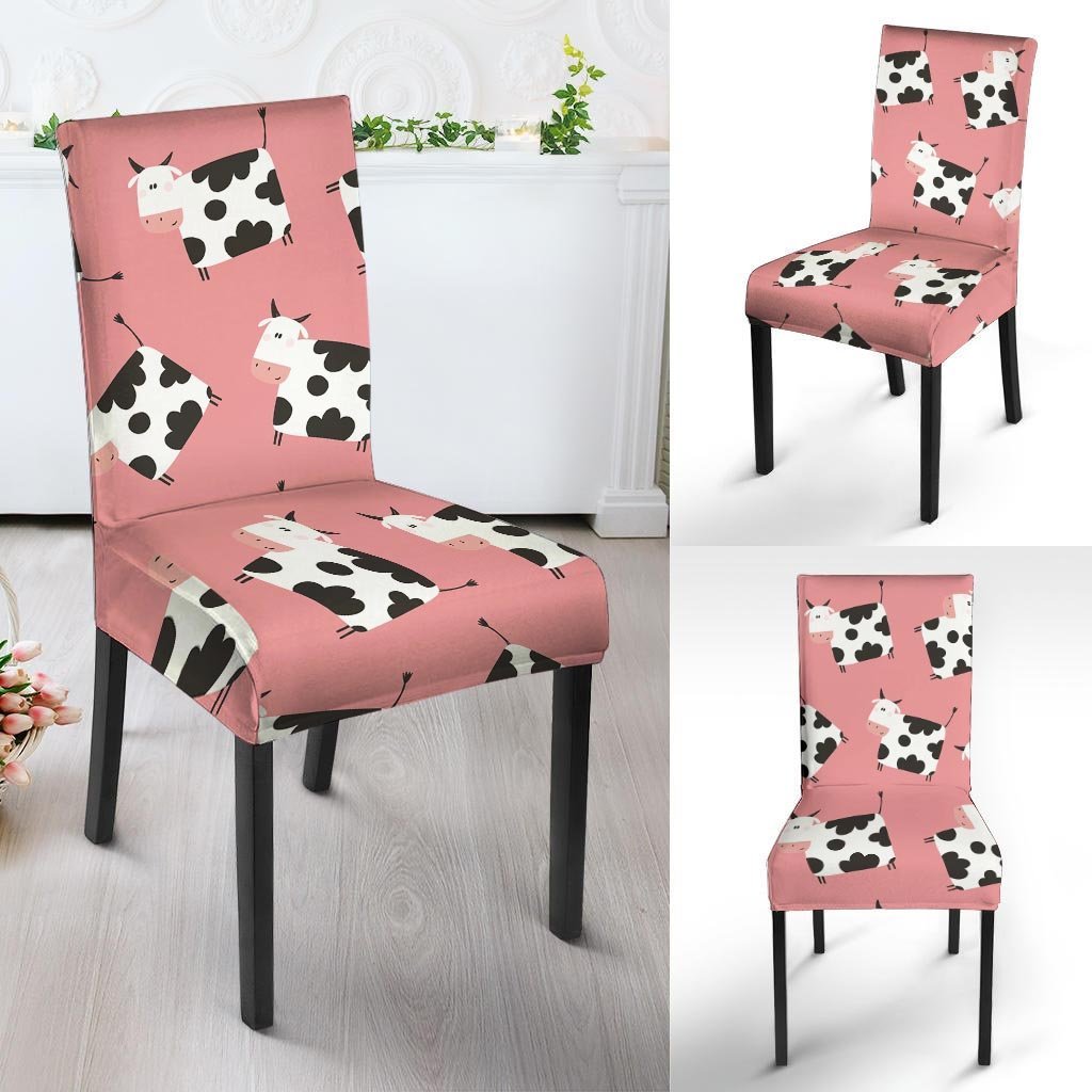 Pink Cow Pattern Print Chair Cover-grizzshop