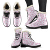 Pink Cow Pattern Print Comfy Winter Boots-grizzshop
