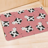 Pink Cow Pattern Print Door Mat-grizzshop