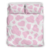 Pink Cow Pattern Print Duvet Cover Bedding Set-grizzshop