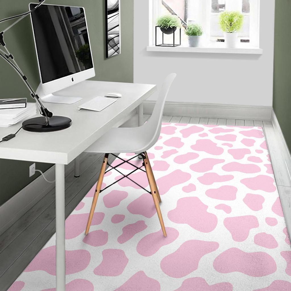 Pink Cow Pattern Print Floor Mat-grizzshop