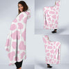 Pink Cow Pattern Print Hooded Blanket-grizzshop