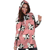 Pink Cow Pattern Print Hoodie Dress-grizzshop