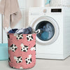 Pink Cow Pattern Print Laundry Basket-grizzshop