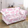 Pink Cow Pattern Print Loveseat Cover-grizzshop