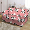 Pink Cow Pattern Print Loveseat Cover-grizzshop