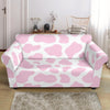 Pink Cow Pattern Print Loveseat Cover-grizzshop