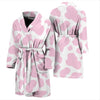 Pink Cow Pattern Print Men Long Robe-grizzshop