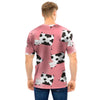 Pink Cow Pattern Print Men T Shirt-grizzshop