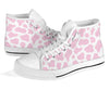 Pink Cow Pattern Print Men Women's High Top Shoes-grizzshop