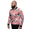 Pink Cow Pattern Print Men's Bomber Jacket-grizzshop