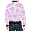 Pink Cow Pattern Print Men's Bomber Jacket-grizzshop