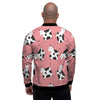 Pink Cow Pattern Print Men's Bomber Jacket-grizzshop