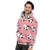 Pink Cow Pattern Print Men's Hoodie-grizzshop