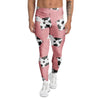 Pink Cow Pattern Print Men's Leggings-grizzshop