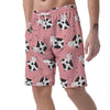 Pink Cow Pattern Print Men's Shorts-grizzshop