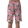 Pink Cow Pattern Print Men's Shorts-grizzshop