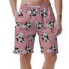 Pink Cow Pattern Print Men's Shorts-grizzshop