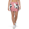 Pink Cow Pattern Print Mini Skirt-grizzshop