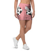 Pink Cow Pattern Print Mini Skirt-grizzshop