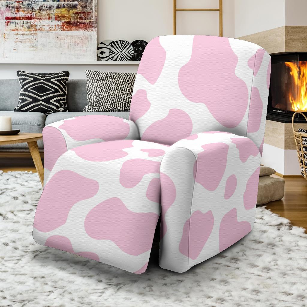 Pink Cow Pattern Print Recliner Cover-grizzshop