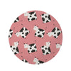 Pink Cow Pattern Print Round Rug-grizzshop