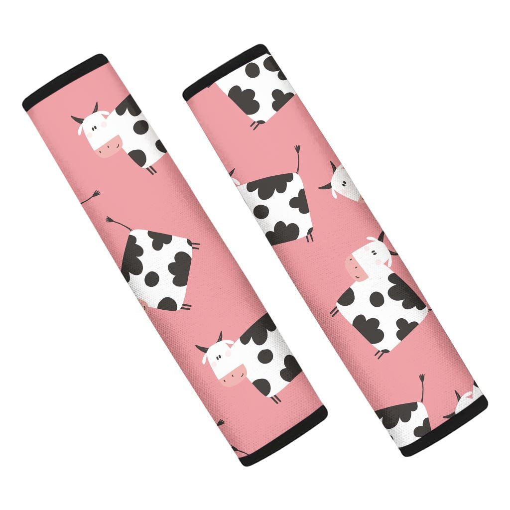 Pink Cow Pattern Print Seat Belt Cover-grizzshop