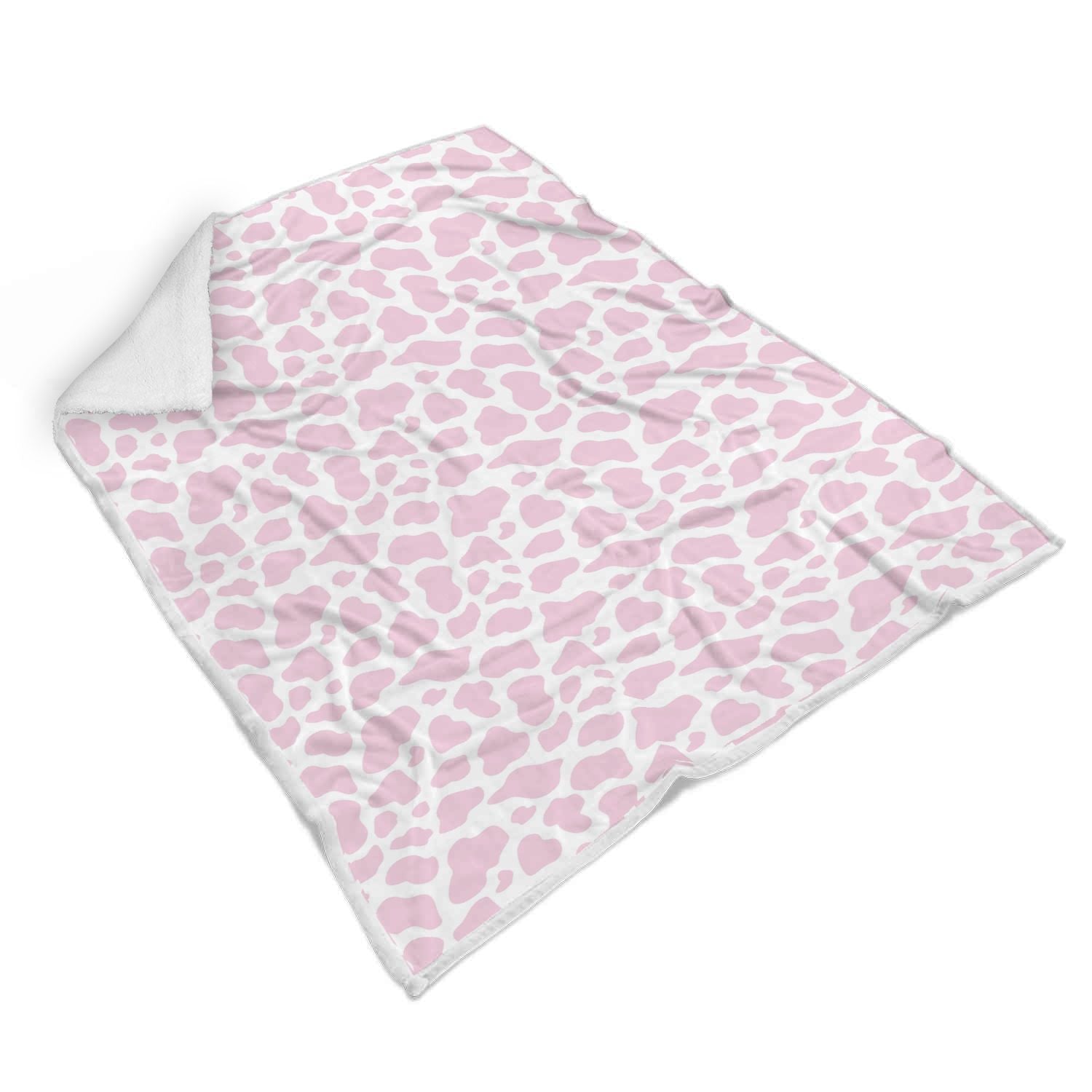 Pink Cow Pattern Print Throw Blanket-grizzshop