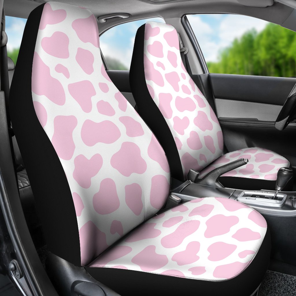 Pink Cow Pattern Print Universal Fit Car Seat Cover-grizzshop