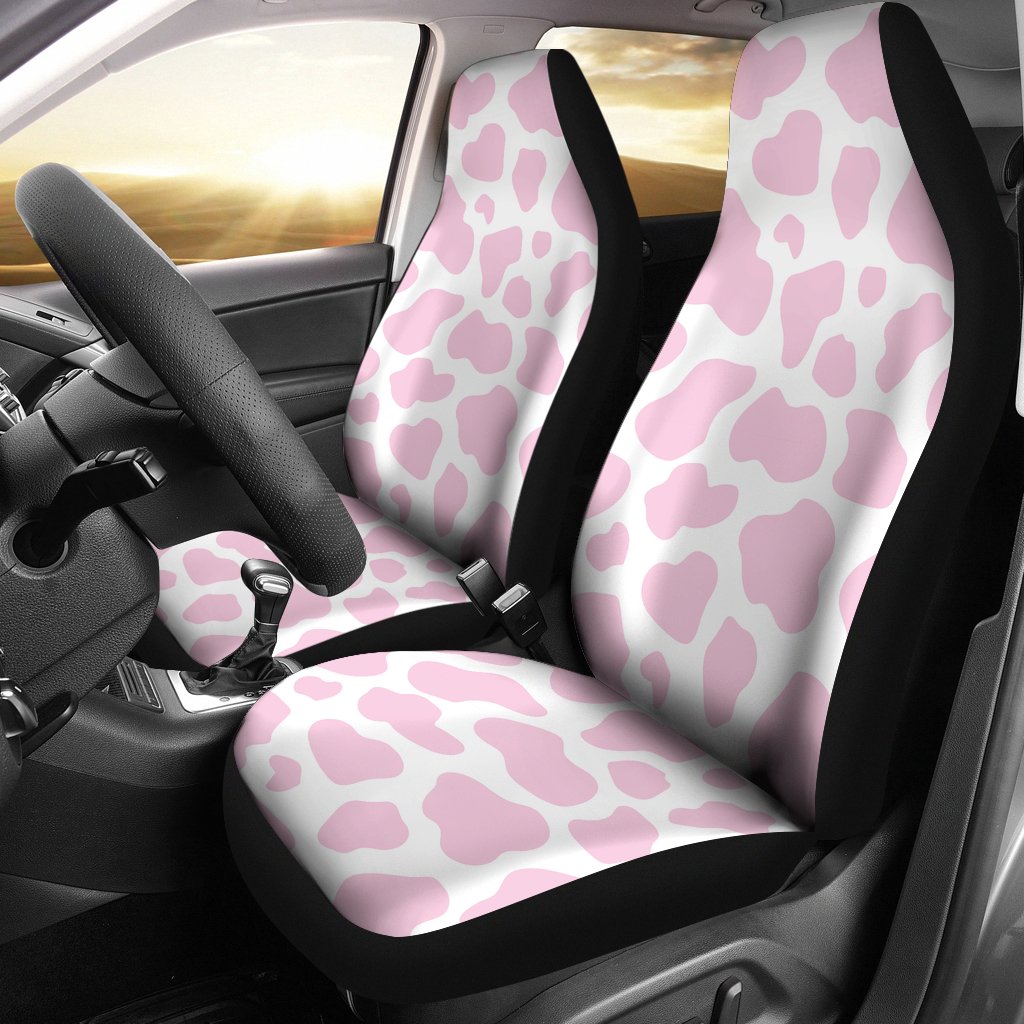 Pink Cow Pattern Print Universal Fit Car Seat Cover-grizzshop