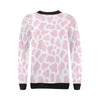 Pink Cow Pattern Print Women Crewneck Sweatshirt-grizzshop