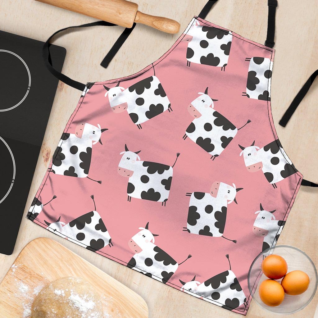 Pink Cow Pattern Print Women's Apron-grizzshop