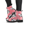 Pink Cow Pattern Print Women's Boots-grizzshop