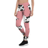 Pink Cow Pattern Print Women's Leggings-grizzshop