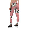 Pink Cow Pattern Print Women's Leggings-grizzshop