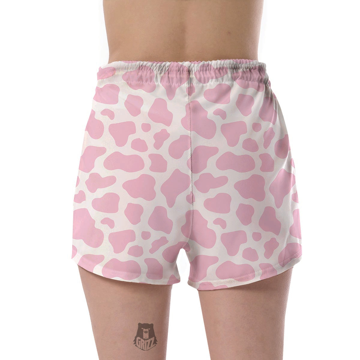 Pink Cow Pattern Print Women's Shorts-grizzshop