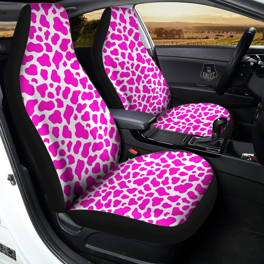 Pink Cow Print Pattern Car Seat Covers-grizzshop