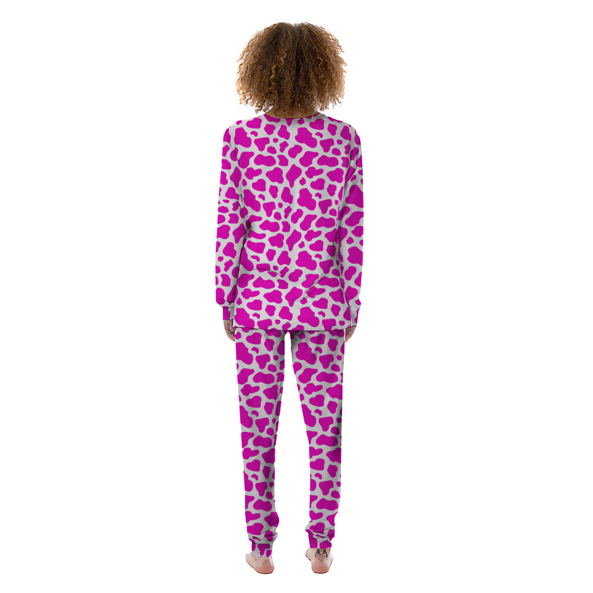 Pink Cow Print Pattern Women's Pajamas-grizzshop