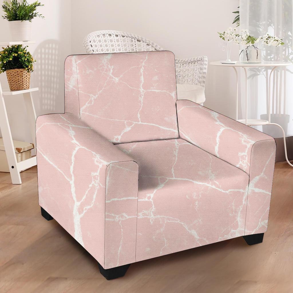 Pink Cracked Marble Armchair Cover-grizzshop