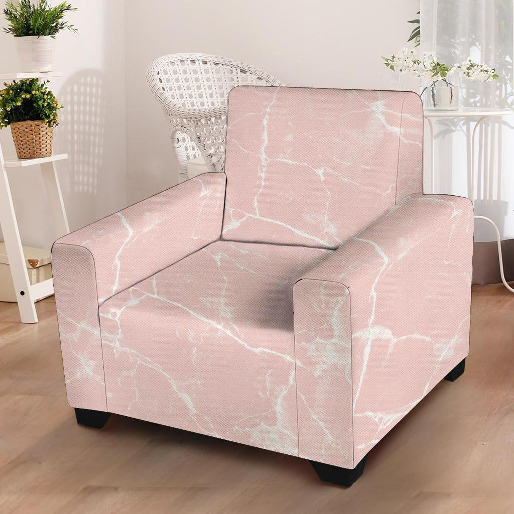 Pink Cracked Marble Armchair Cover-grizzshop