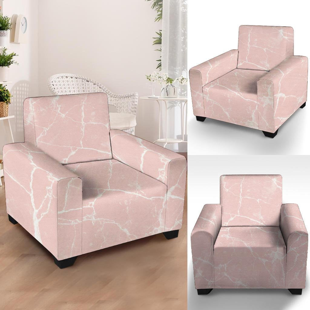 Pink Cracked Marble Armchair Cover-grizzshop