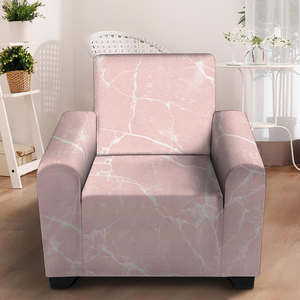 Pink Cracked Marble Armchair Cover-grizzshop