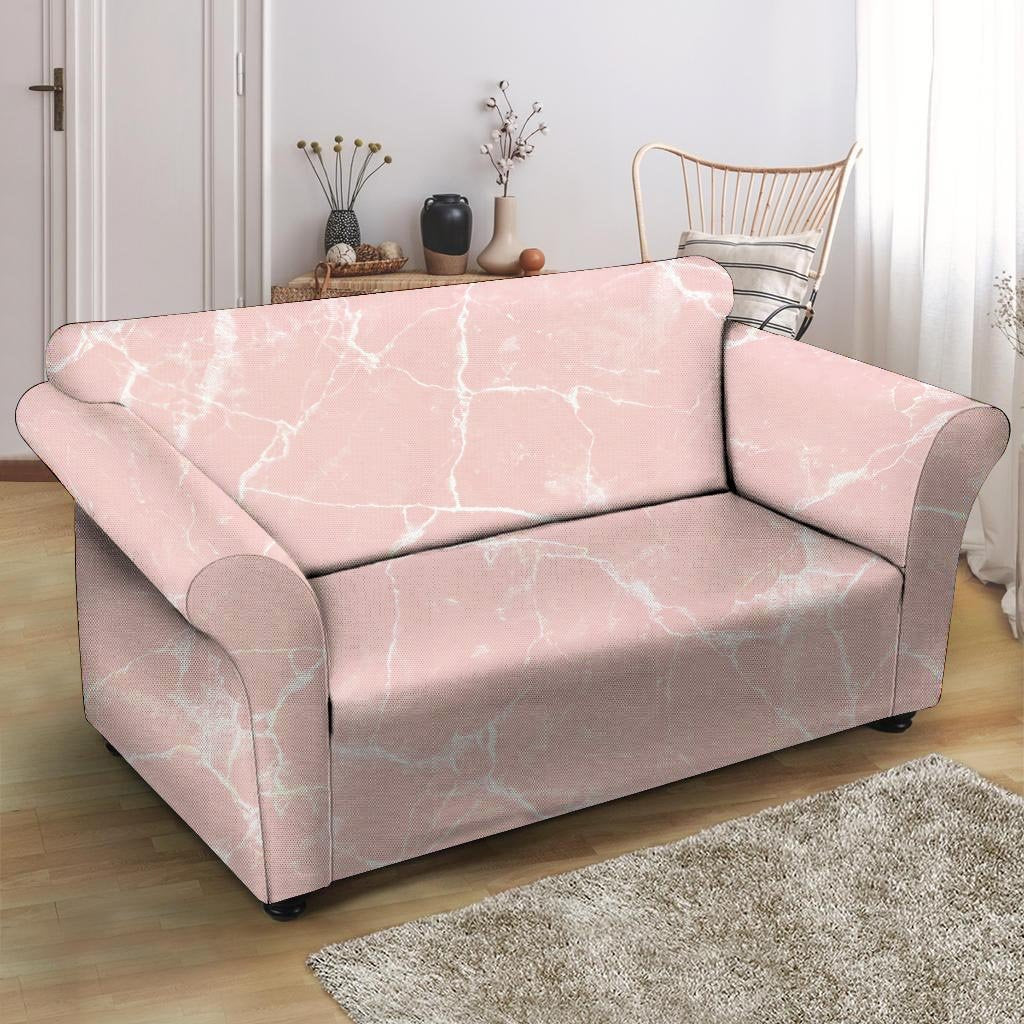 Pink Cracked Marble Loveseat Cover-grizzshop