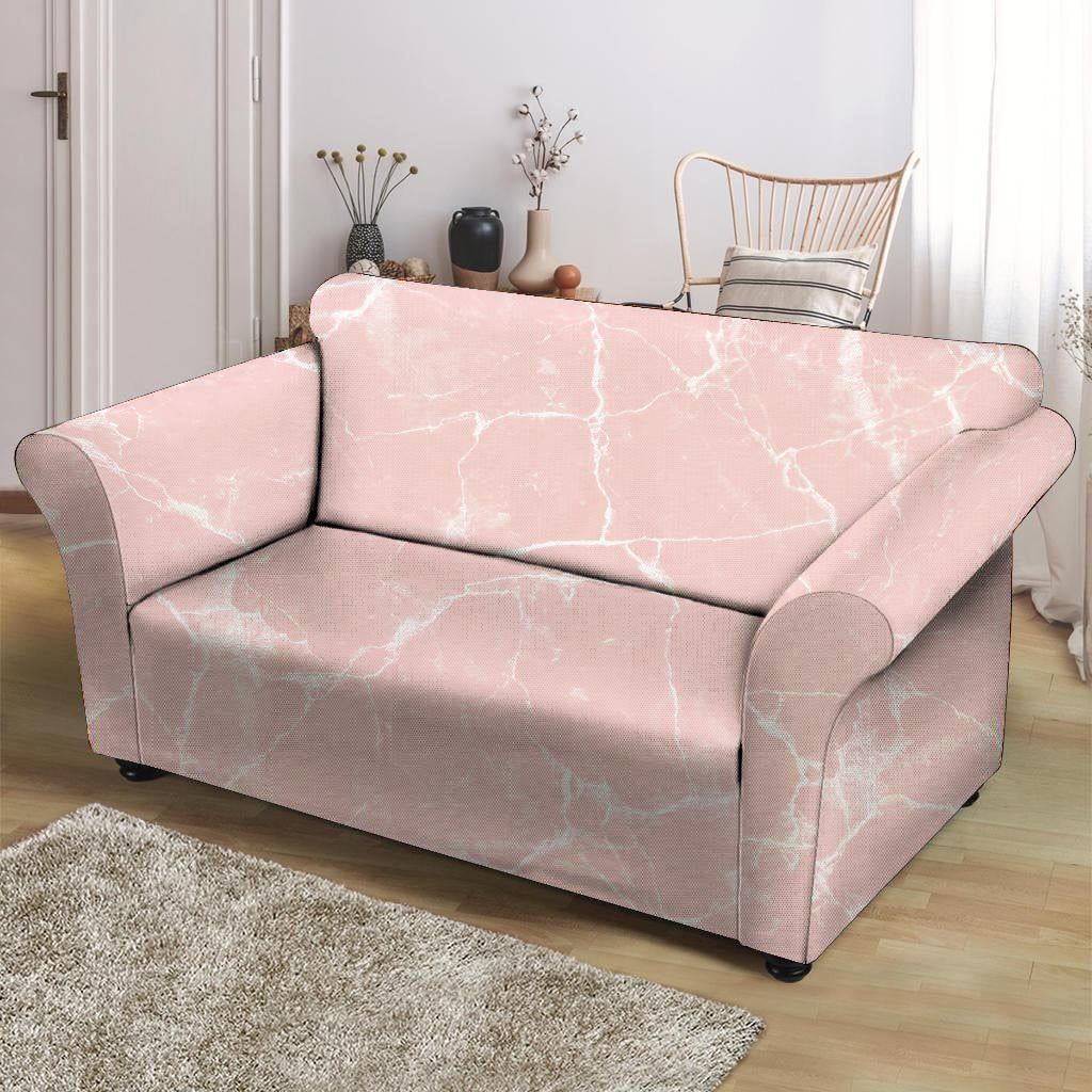 Pink Cracked Marble Loveseat Cover-grizzshop